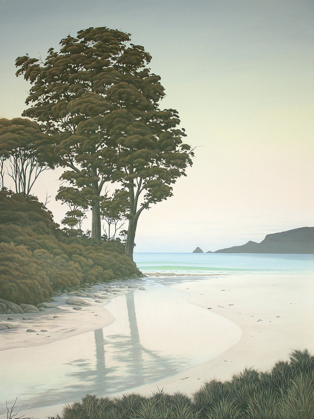 Two Tree Point Adventure Bay Bruny Island The Original Oil Painting by Richard Stanley.