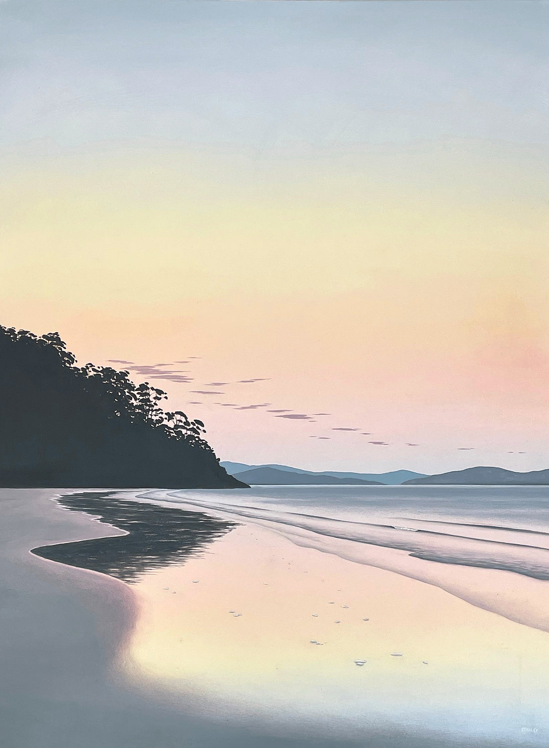Kingston Beach Twilight Tasmania oil painting / Tasmanian Art / The Art of Richard Stanley