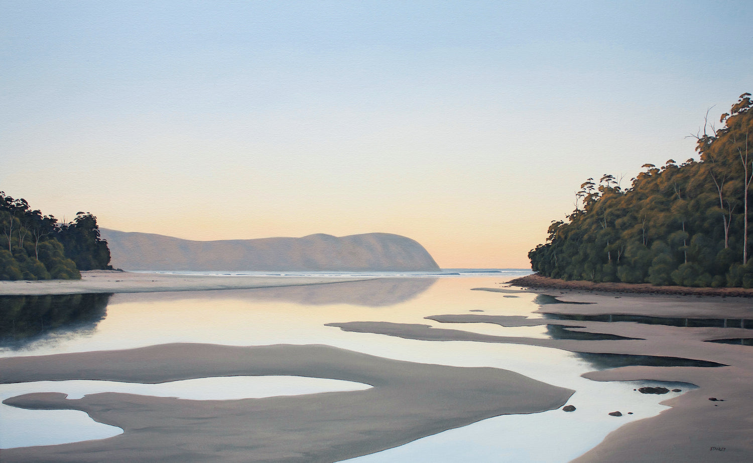 Cloudy Bay Lagoon Low Tide Bruny Island | The Art of Richard Stanley | Tasmanian art