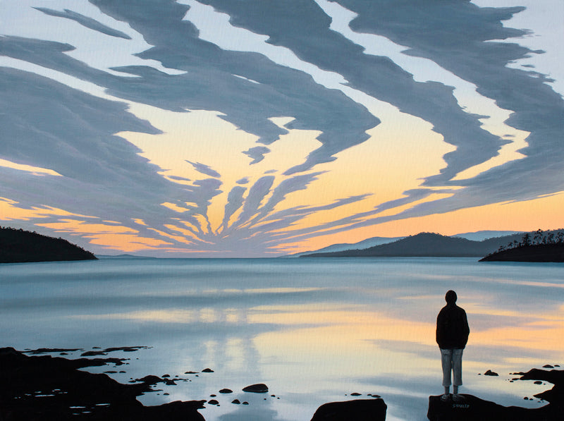 Anzac Sky Randalls Bay Tasmania Original oil paintng / Tasmanian art / The Art of Richard Stanley