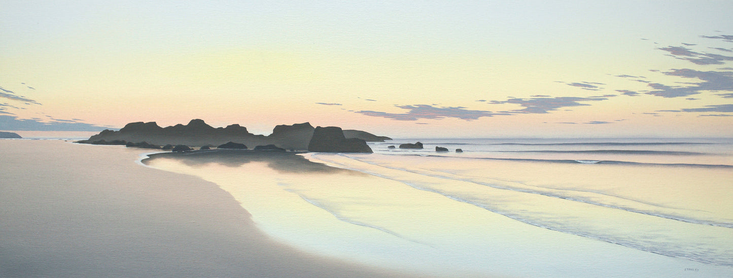 Beach Panorama  East Coast Tasmania oil painting / Tasmanian art / The Art of Richard Stanley