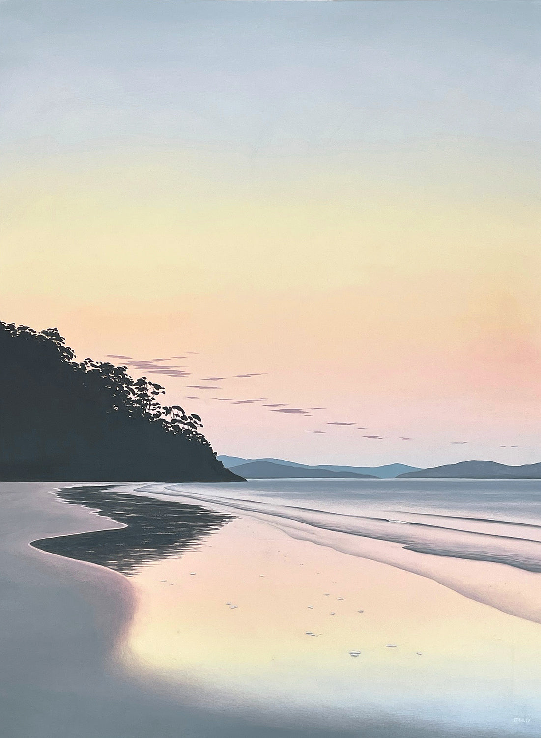 Kingston Beach Twilight Tasmania oil painting / Tasmanian Art / The Art of  Richard Stanley
