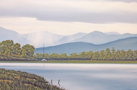 Distant Rain, Franklin Fine Art Print / Tasmanian Art / The Art of Richard Stanley